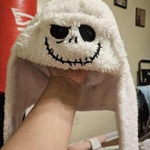 Disney Jck Skellington Soft White Fleece Hat
